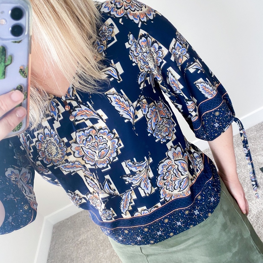 Stitch Fix Le Lis Floral Mixed Pattern Top - S